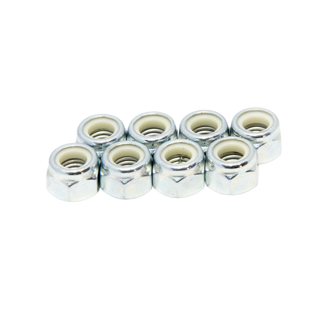 Roll-Line Axle Lock Nuts 7mm 8pk Silver Roller Skate Hardware and Parts