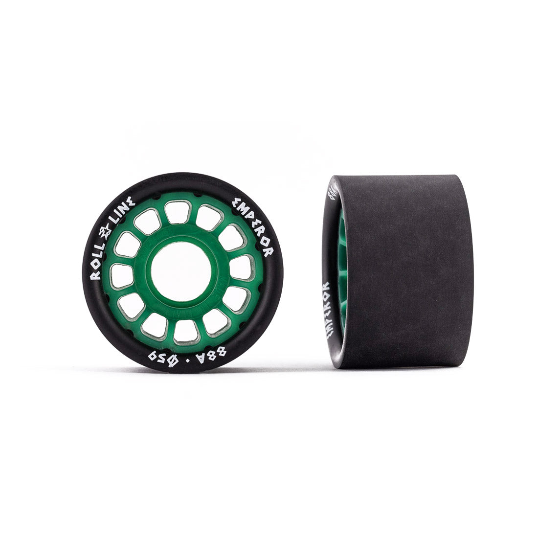 Roll-Line Emperor 59mm Wheels 8pk 88A | Green Roller Skate Wheels