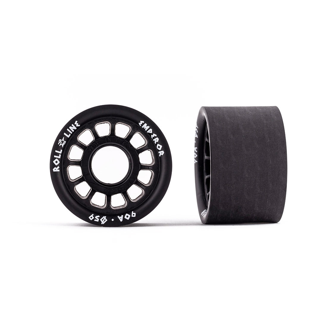 Roll-Line Emperor 59mm Wheels 8pk 90A | Black Roller Skate Wheels