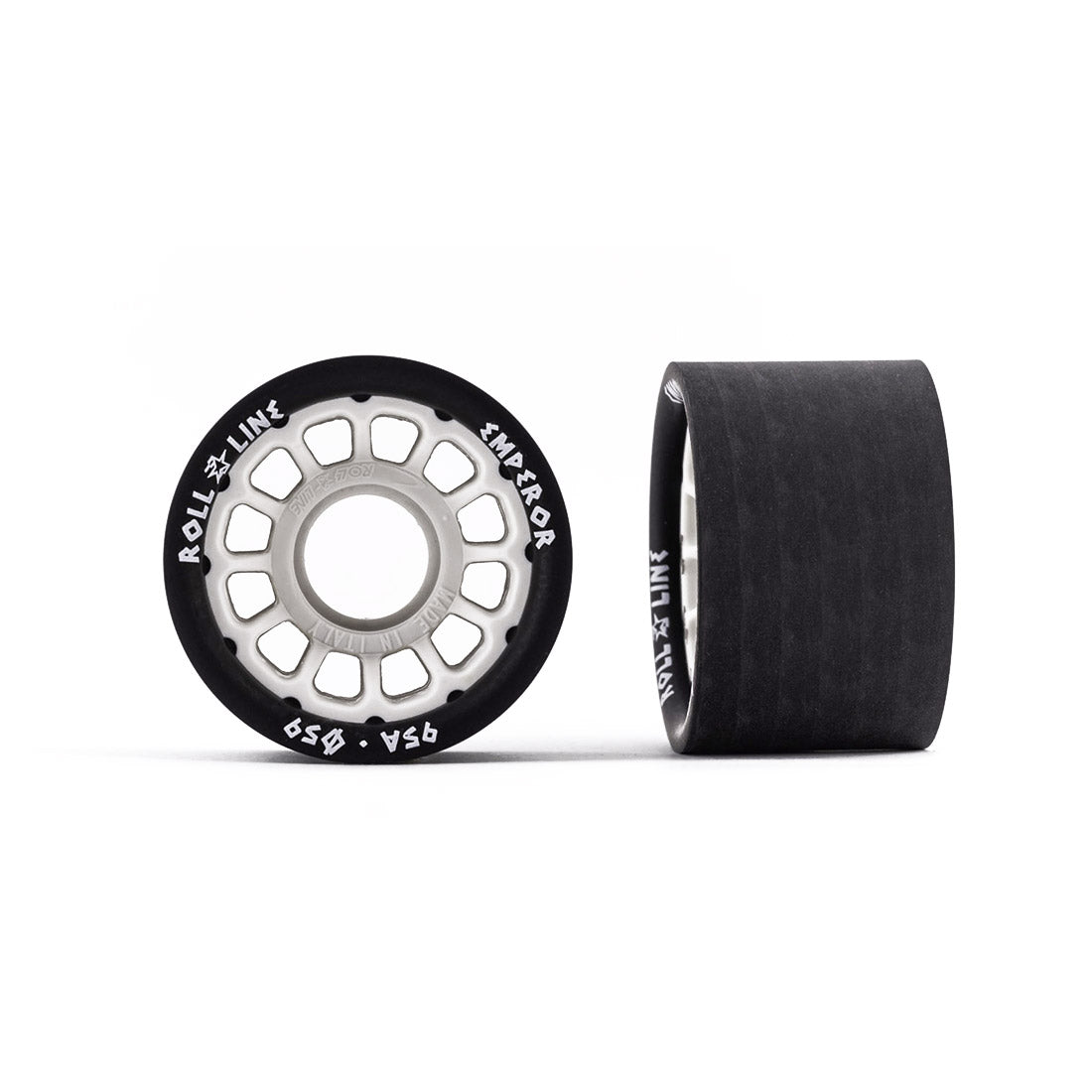 Roll-Line Emperor 59mm Wheels 8pk 95A | White Roller Skate Wheels