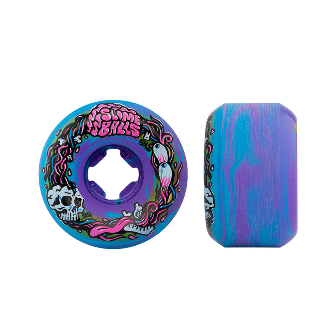 Slime Balls Speed Balls Brains 54mm 99a - Blue/Purple Swirl Skateboard Wheels