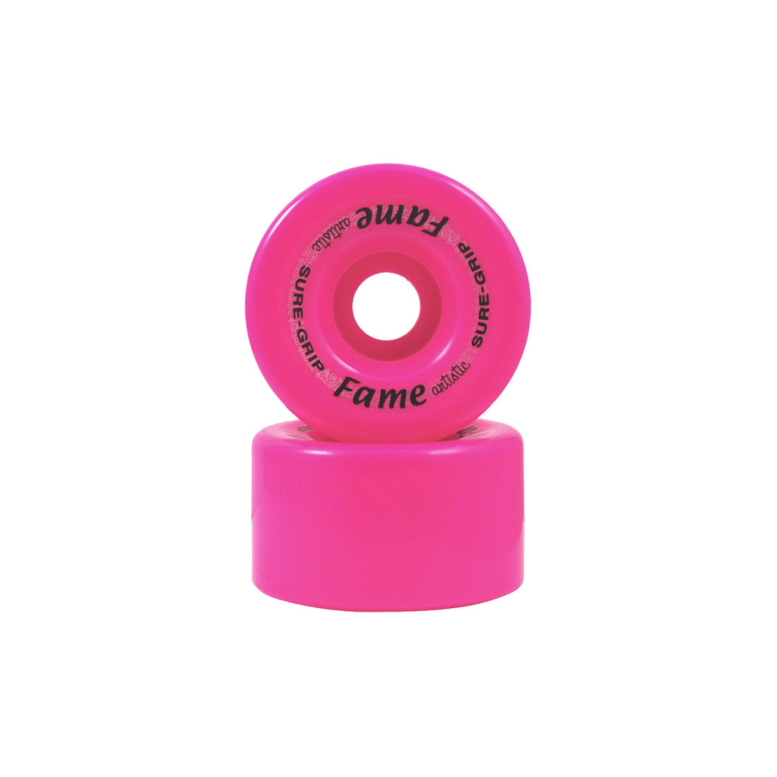 Sure-Grip Fame Artistic 57mm 95a Wheels 8pk Solid Pink Roller Skate Wheels