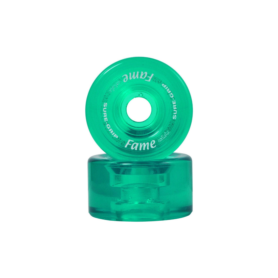 Sure-Grip Fame Artistic 57mm 95a Wheels 8pk Clear Jade Roller Skate Wheels