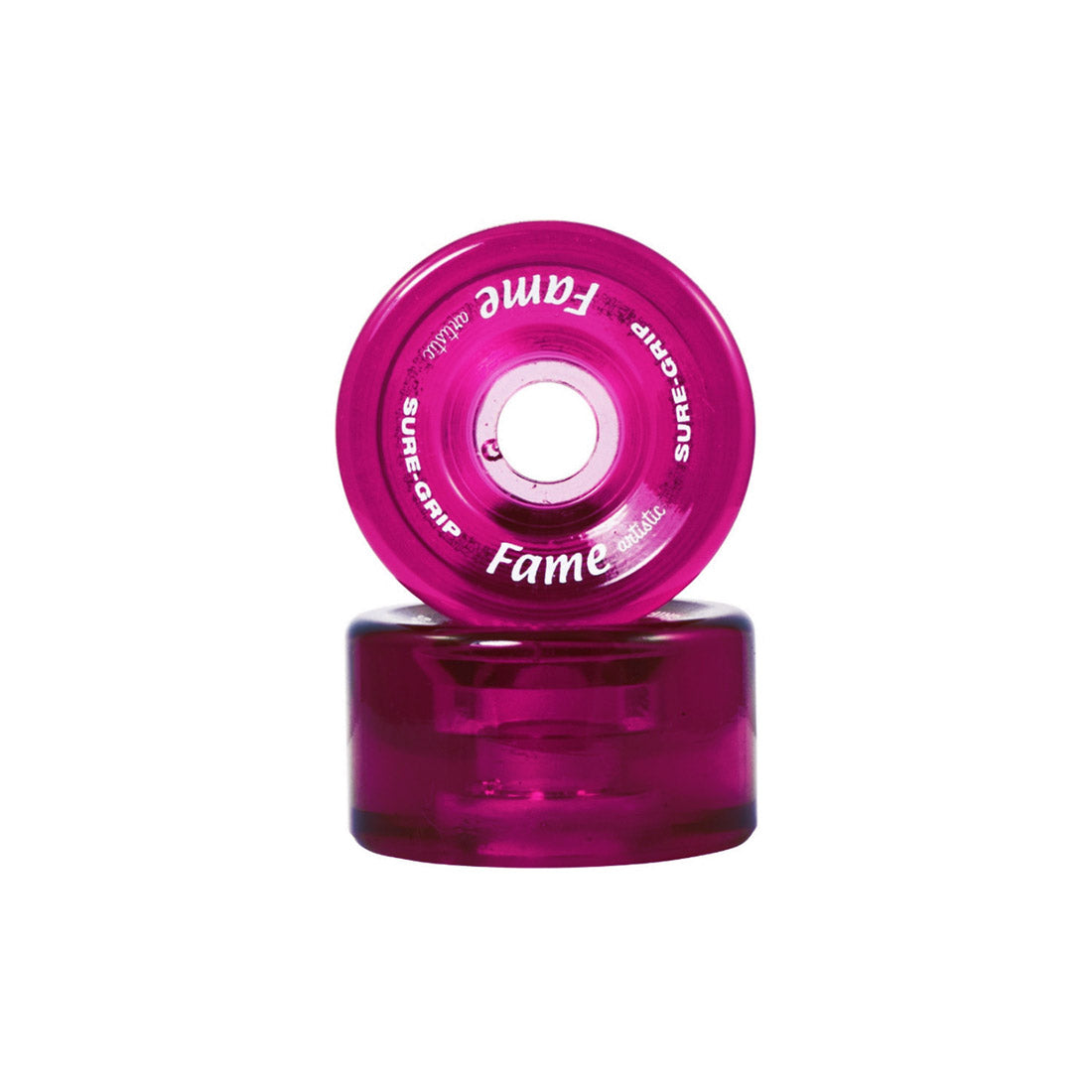 Sure-Grip Fame Artistic 57mm 95a Wheels 8pk Clear Pink Roller Skate Wheels