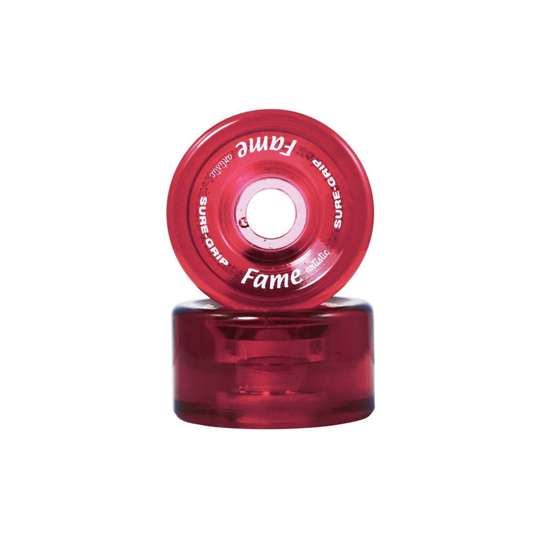 Sure-Grip Fame Artistic 57mm 95a Wheels 8pk Clear Pink Roller Skate Wheels