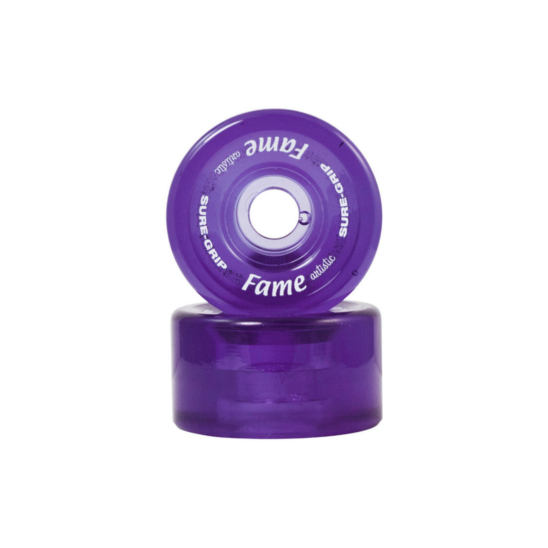 Sure-Grip Fame Artistic 57mm 95a Wheels 8pk Clear Purple Roller Skate Wheels