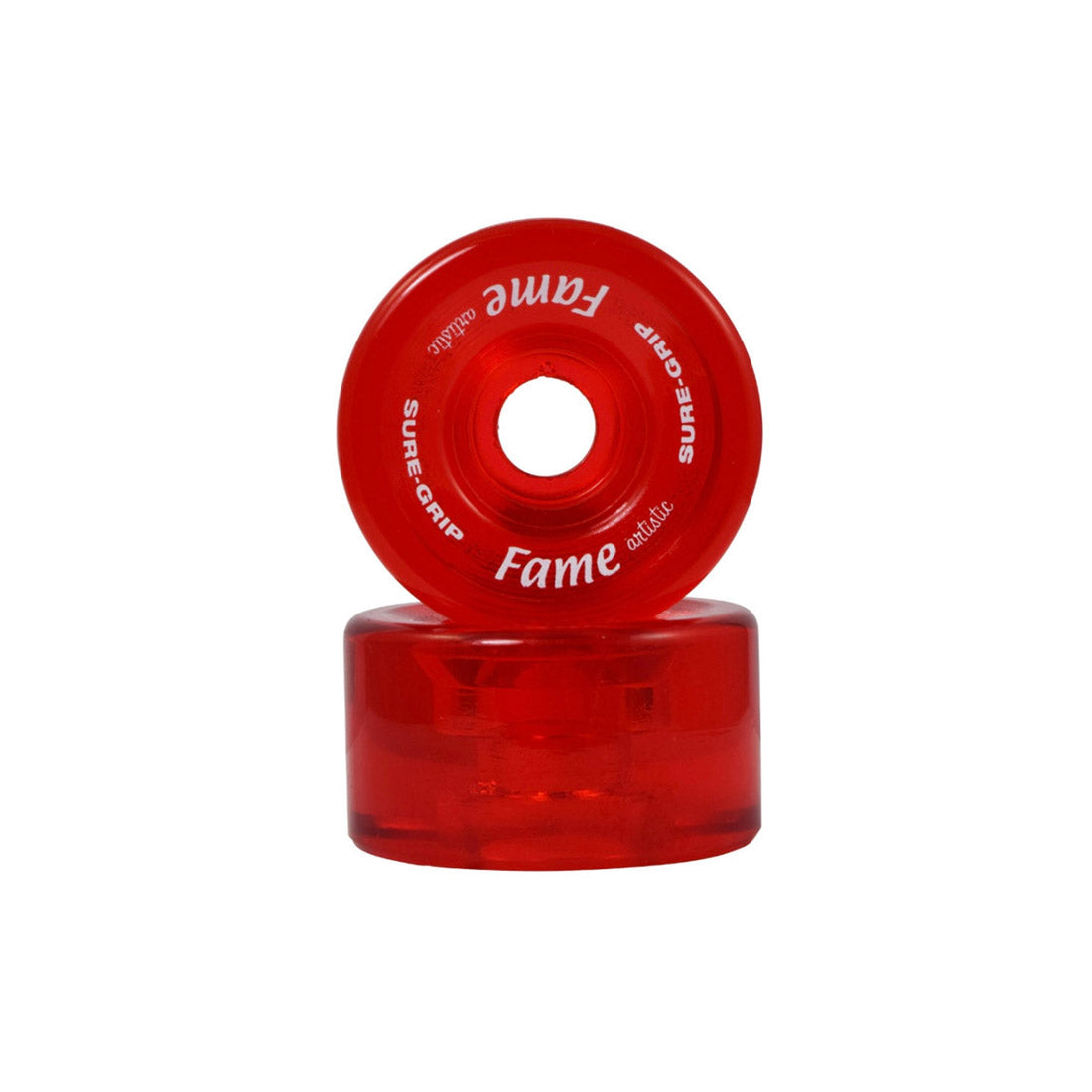 Sure-Grip Fame Artistic 57mm 95a Wheels 8pk Clear Red Roller Skate Wheels