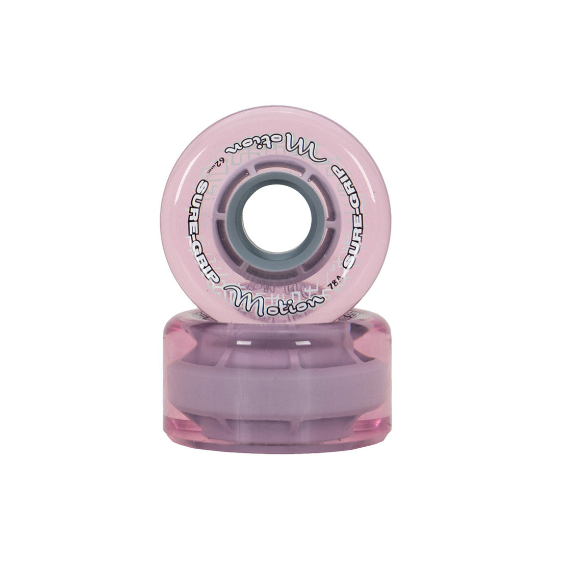 Sure-Grip Motion 62mm 78a Wheels 8pk Pink Roller Skate Wheels