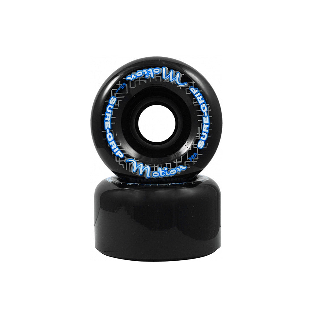 Sure-Grip Motion 62mm 78a Wheels 8pk Black Roller Skate Wheels