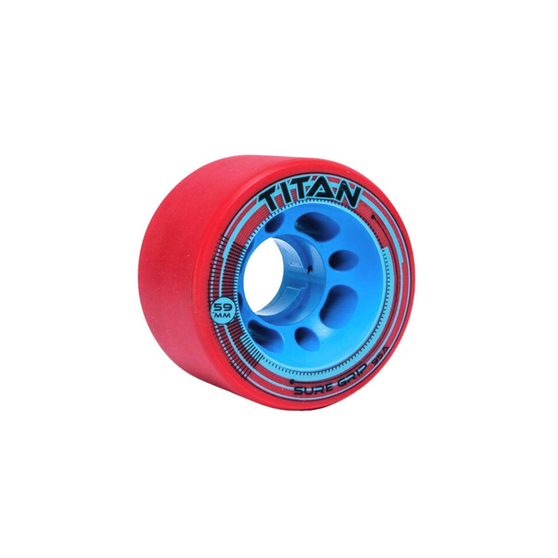 Sure-Grip Titan 59x35mm Wheels 4pk Red - 95a Roller Skate Wheels