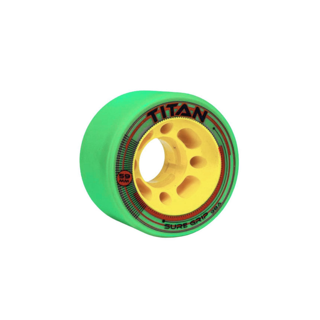 Sure-Grip Titan 59x35mm Wheels 4pk Green - 98a Roller Skate Wheels