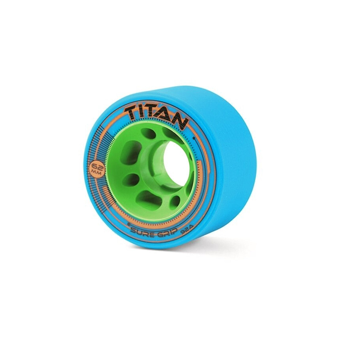 Sure-Grip Titan 62x35mm Wheels 4pk Blue - 92a Roller Skate Wheels