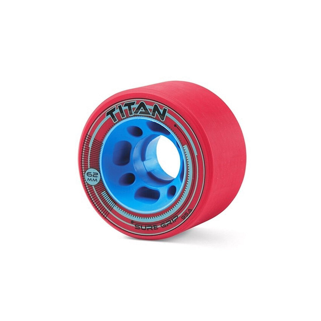 Sure-Grip Titan 62x35mm Wheels 4pk Red - 95a Roller Skate Wheels