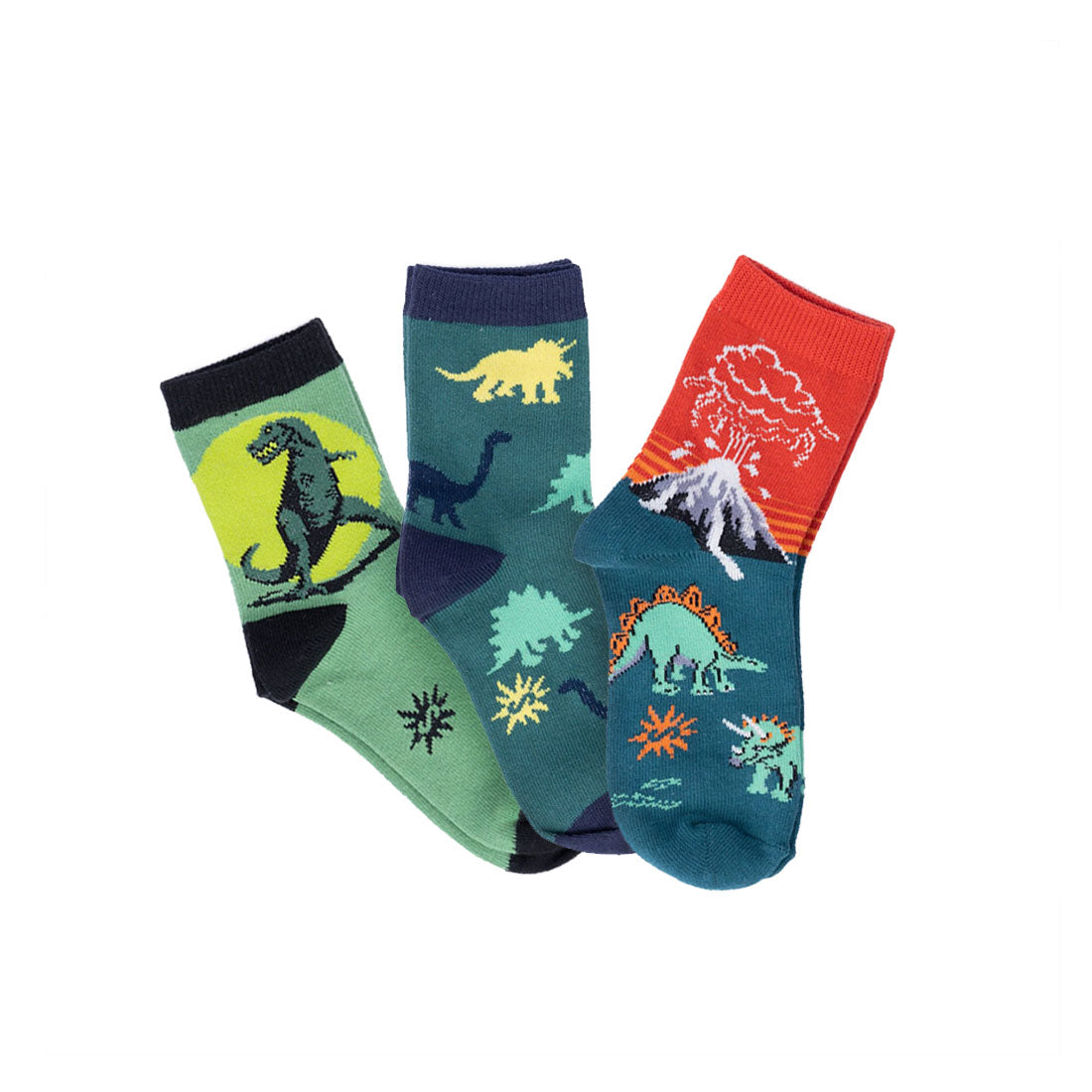 Sock It To Me - Kids Crew 3pk - Dinosaur Days Apparel Socks