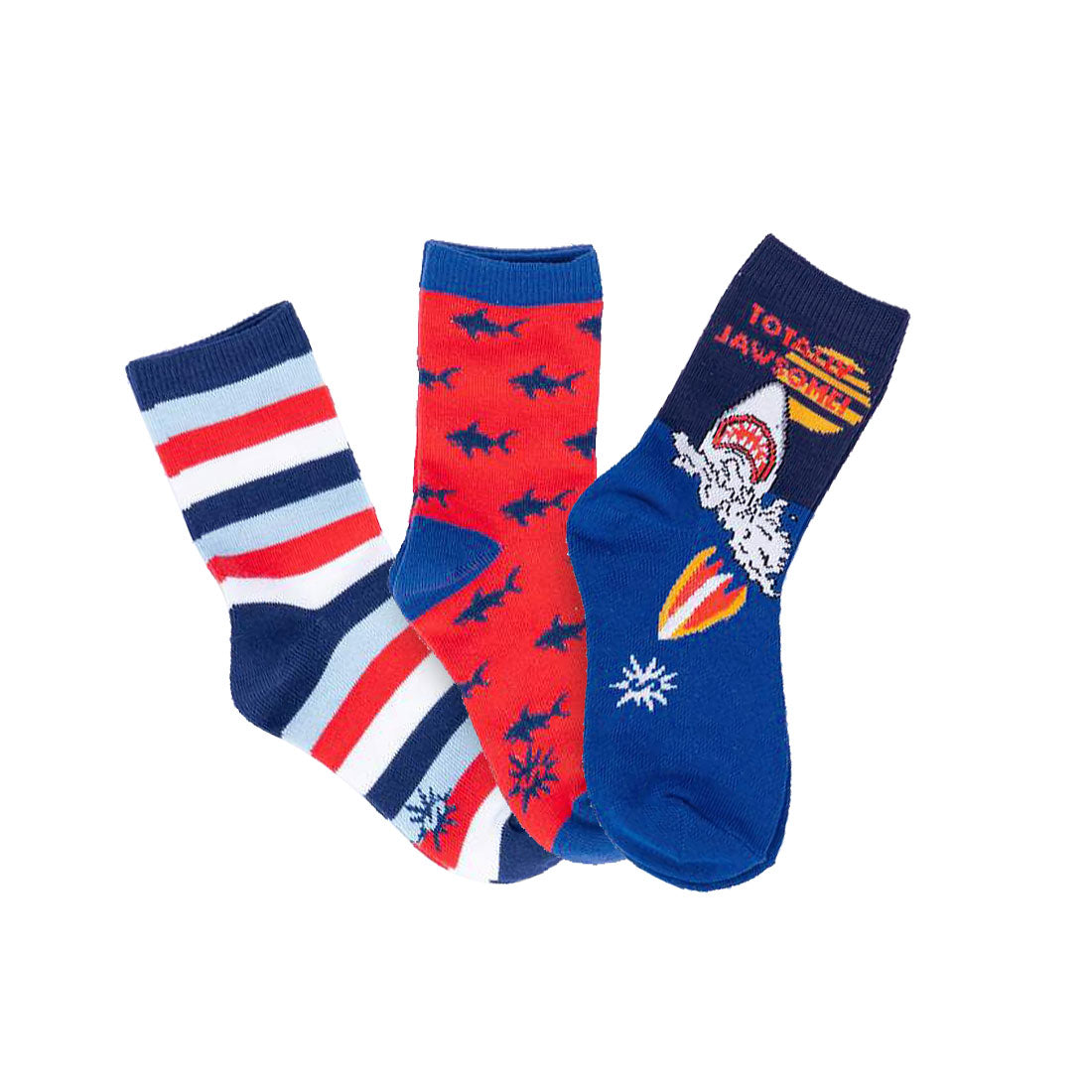 Sock It To Me - Kids Crew 3pk - Totally Jawsome! Apparel Socks