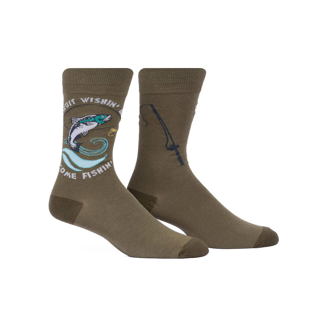 Sock It To Me - Adult Crew - Quit Wishin &amp; Come Fishin Apparel Socks