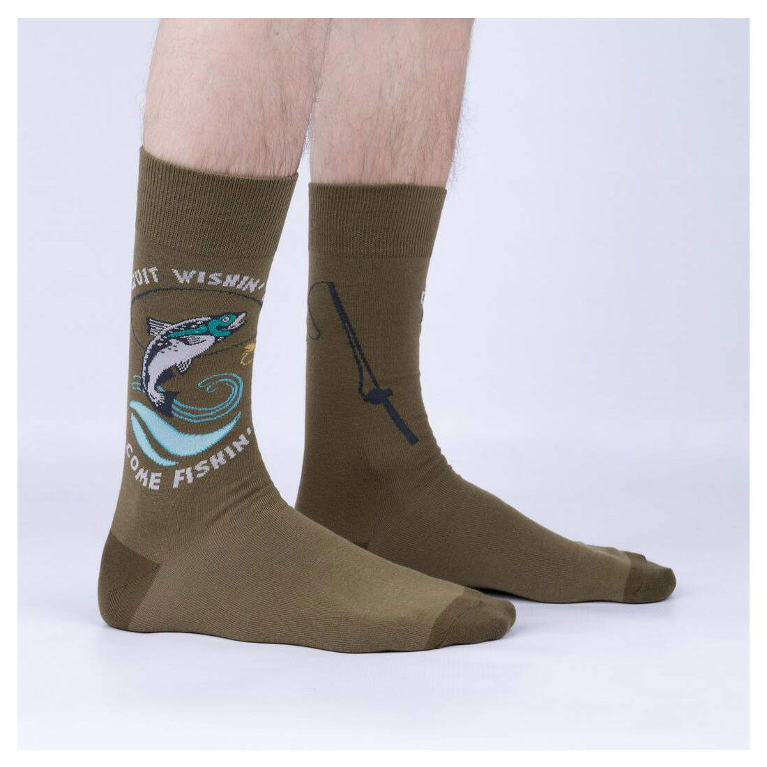 Sock It To Me - Adult Crew - Quit Wishin &amp; Come Fishin Apparel Socks