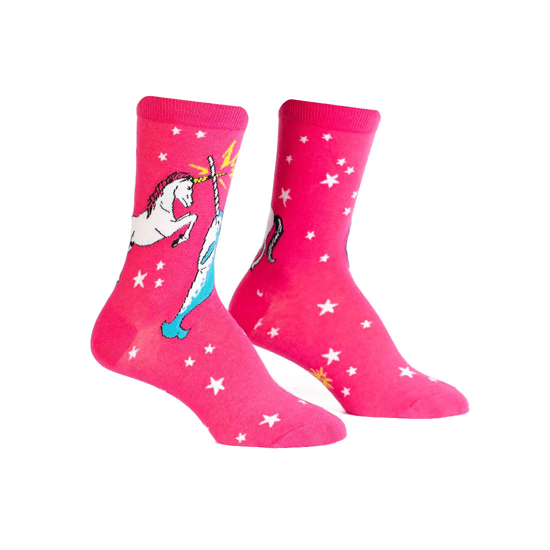 Sock It To Me - Adult Crew - Unicorn Vs Narwhal Apparel Socks