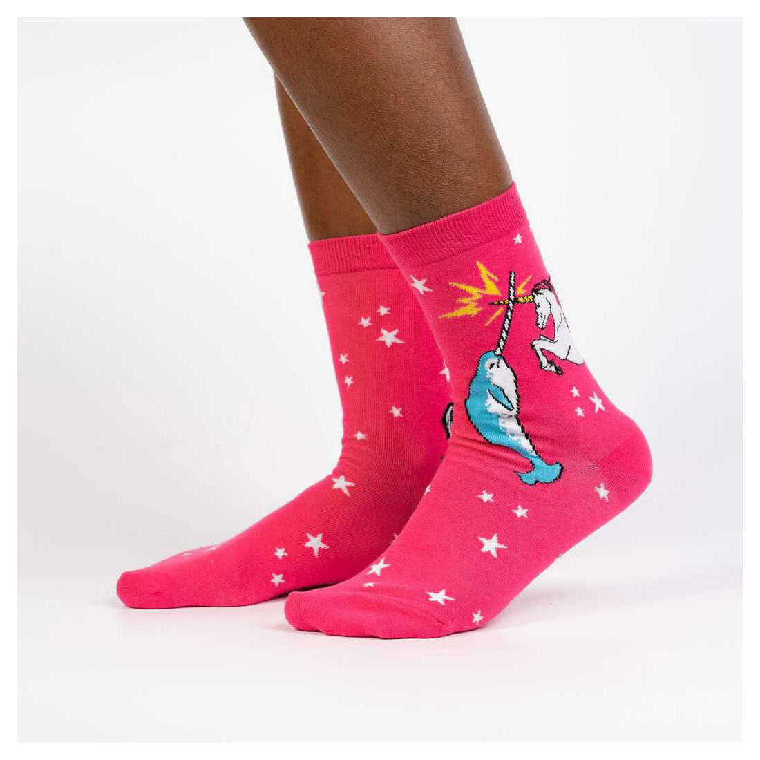 Sock It To Me - Adult Crew - Unicorn Vs Narwhal Apparel Socks