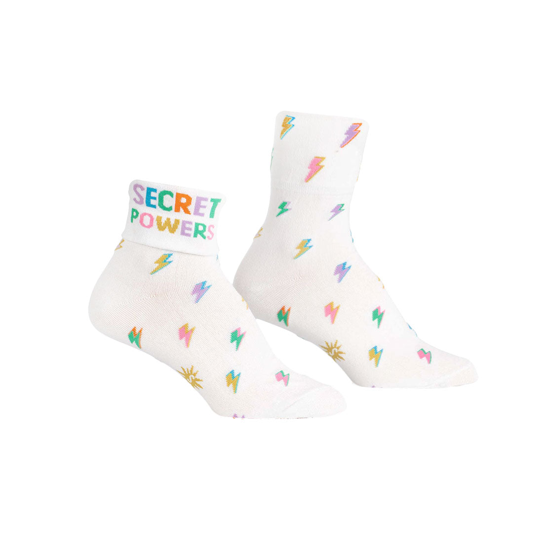 Sock It To Me - Turn Cuff Crew - Secret Powers Apparel Socks