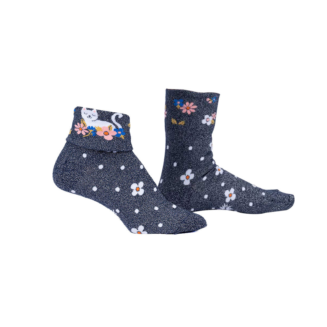 Sock It To Me - Turn Cuff Crew - Sitting Kitty Apparel Socks