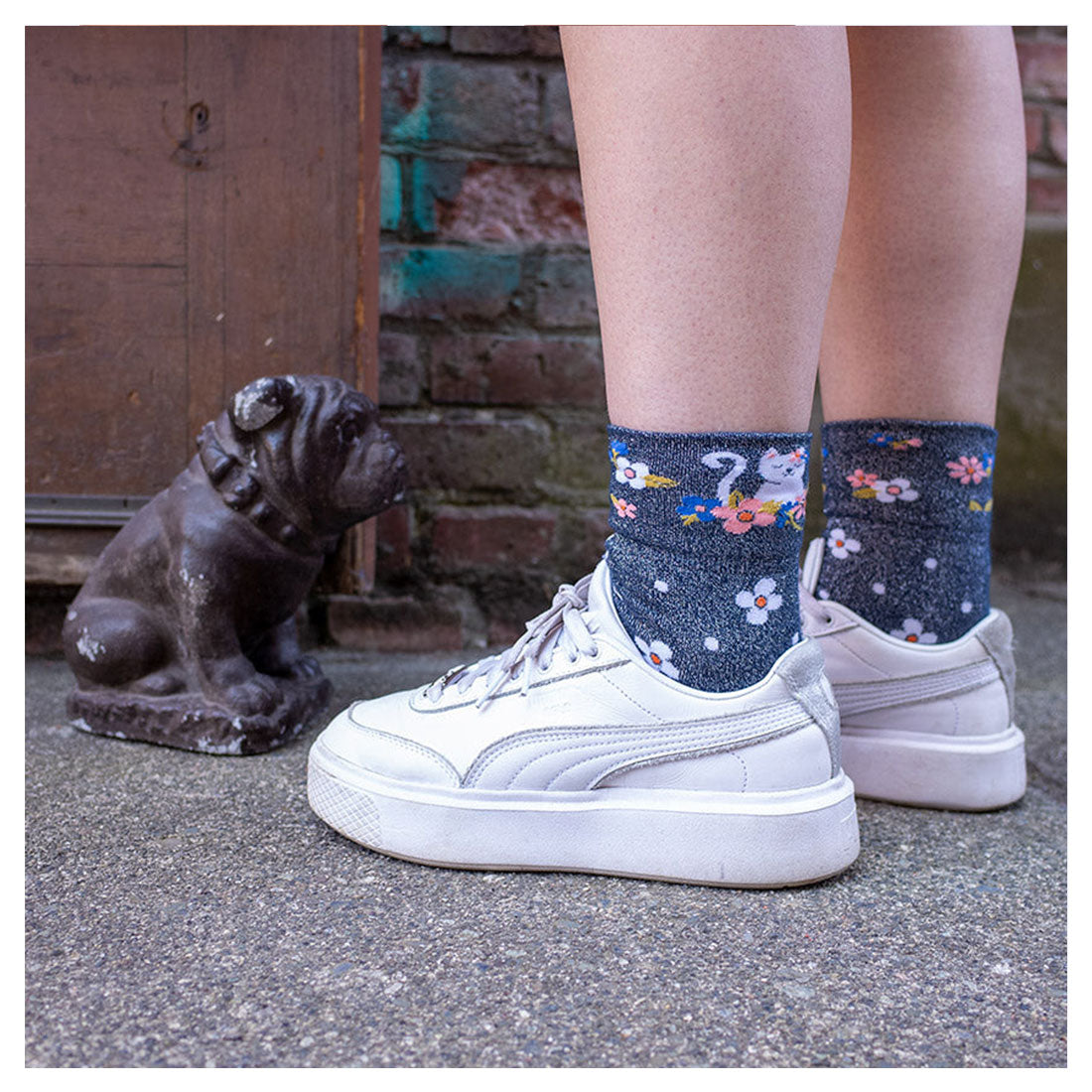 Sock It To Me - Turn Cuff Crew - Sitting Kitty Apparel Socks