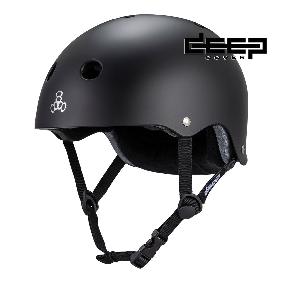 Triple 8 Deep Cover Helmet - Black Matte Helmets