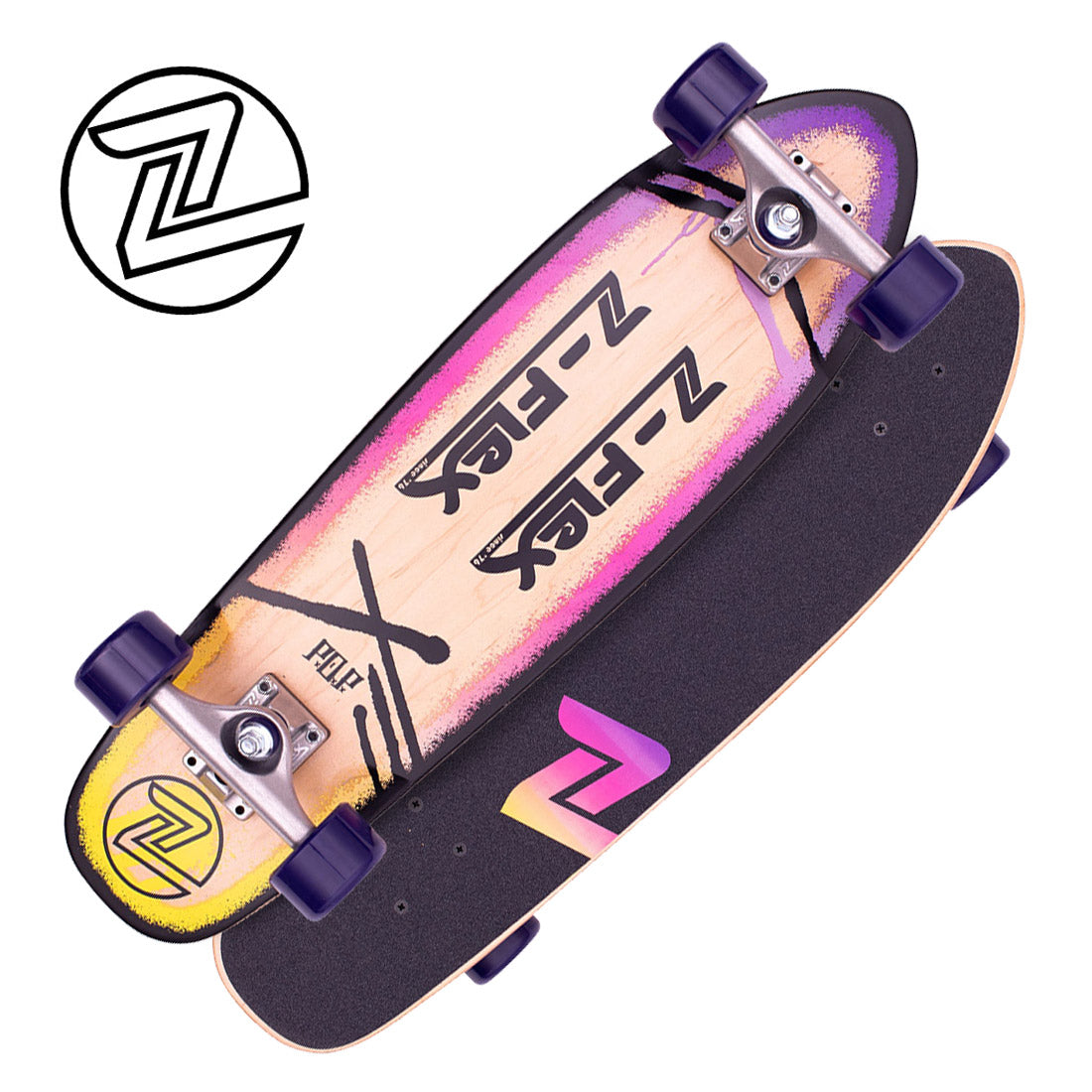 Z-Flex POP 27 Cruiser Complete - Purple Fade Skateboard Compl Cruisers