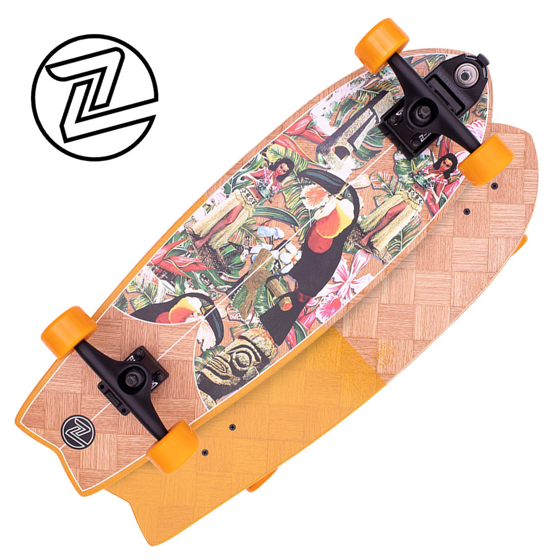 Z-Flex Banana Train 31 Surfskate Fish Complete Skateboard Compl Carving and Specialty