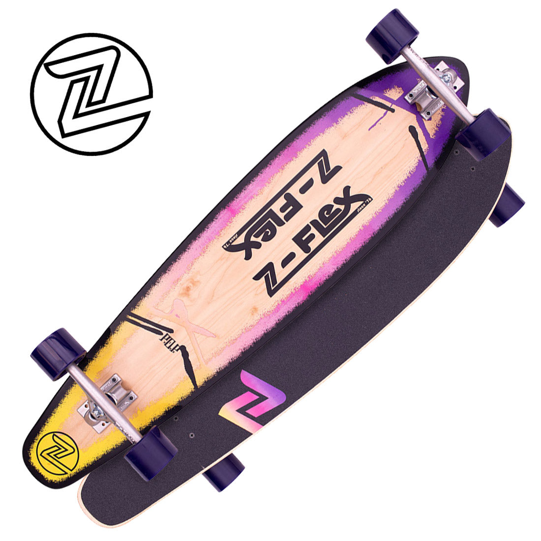 Z-Flex POP 39.5 Roundtail Complete - Purple Fade Skateboard Completes Longboards