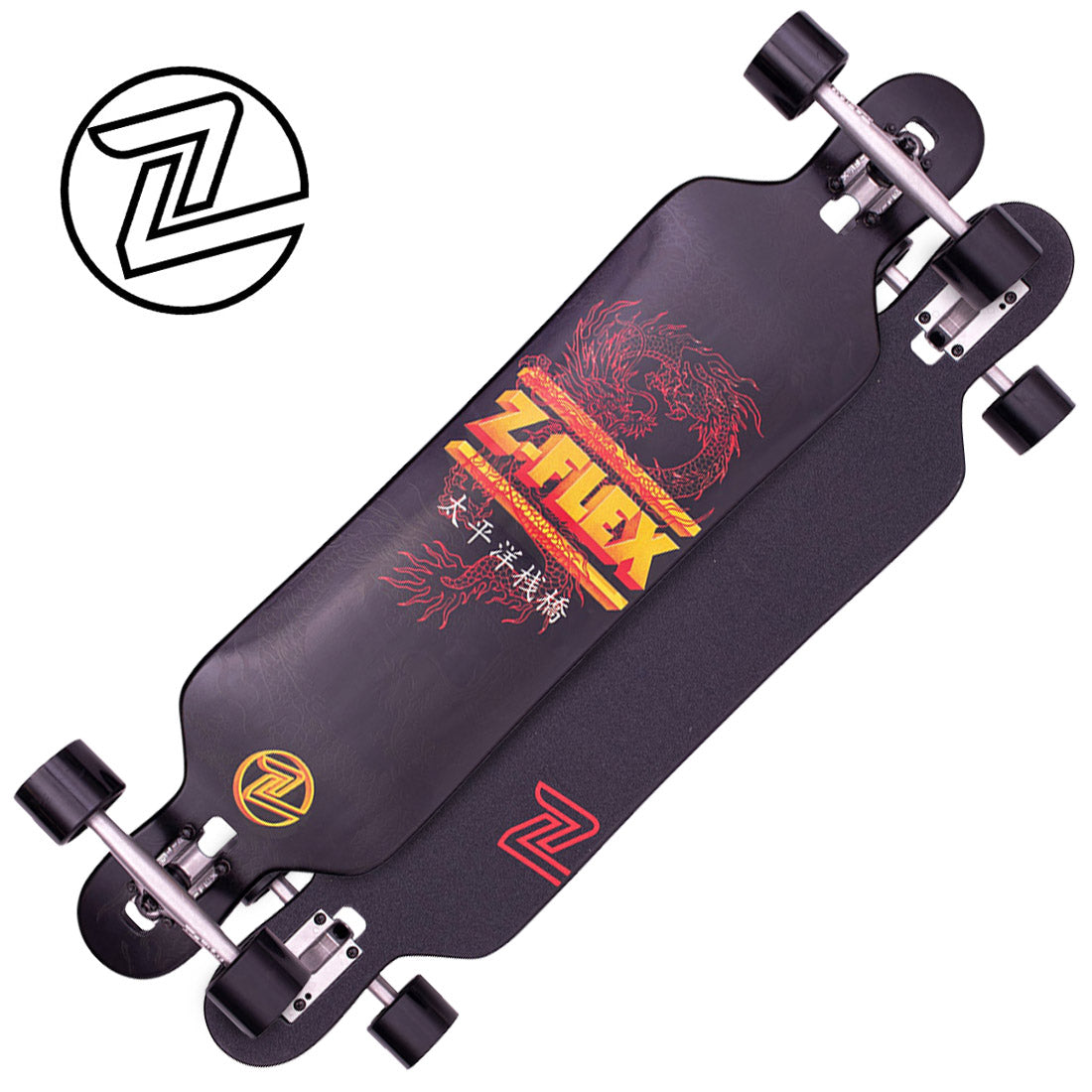 Z-Flex Dragon 41.5 Drop Thru Complete - Black Skateboard Completes Longboards