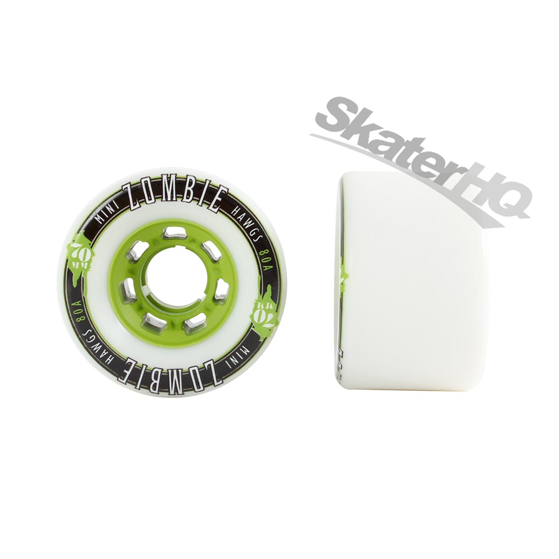 HAWGS Mini Zombie 70mm/80A - White/Green Skateboard Wheels