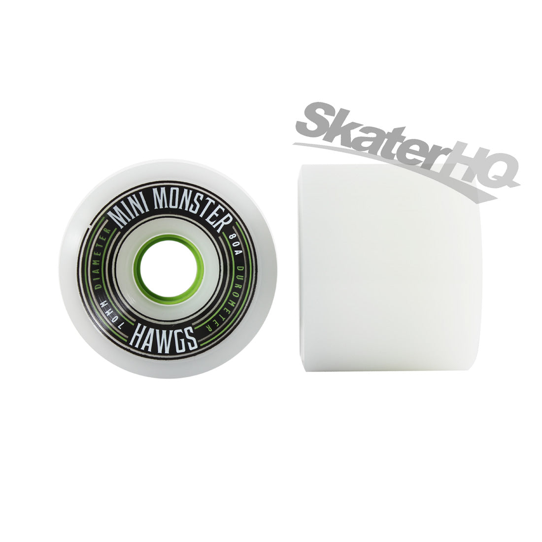 HAWGS Mini Monsters 70mm/80A - White Skateboard Wheels