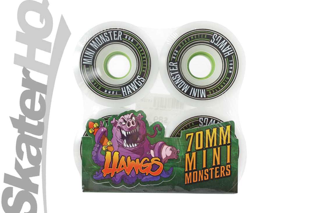 HAWGS Mini Monsters 70mm/80A - White Skateboard Wheels