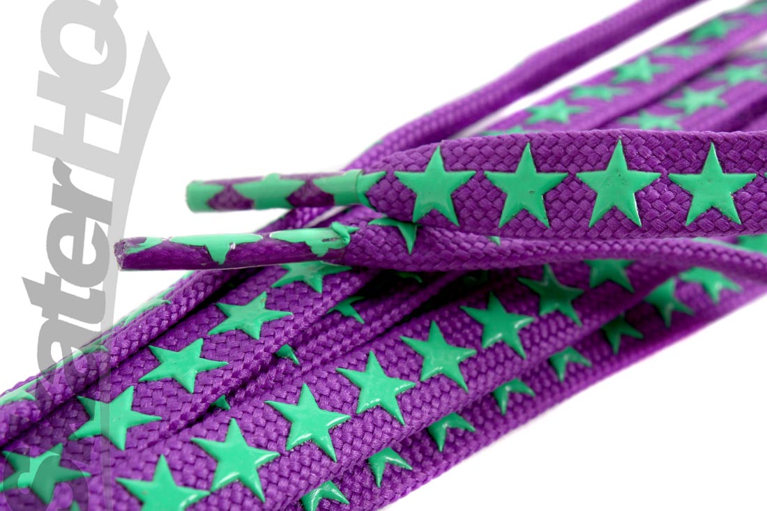 Slip-Not 72in Laces Pair - Purple w/ Green Star Laces