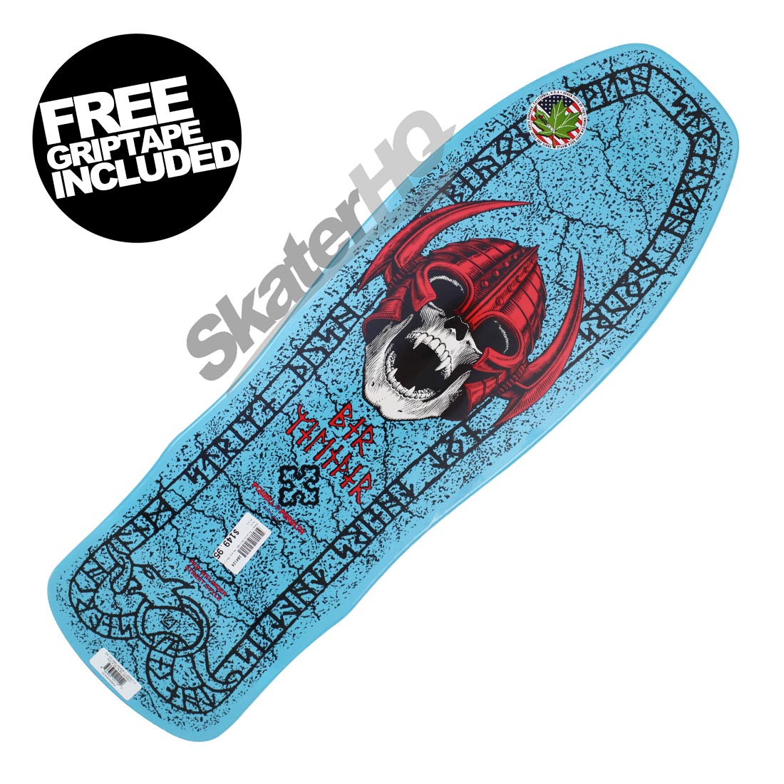 Powell Peralta Welinder Nordic Skull 9.715 Deck - Blue Skateboard Decks Old School