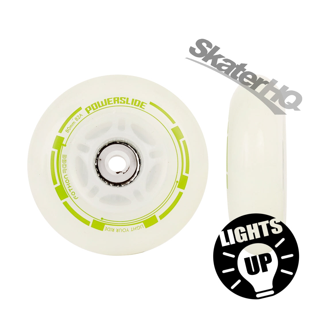 Powerslide Fothon Rage LED Green 80mm 4pk Inline Rec Wheels