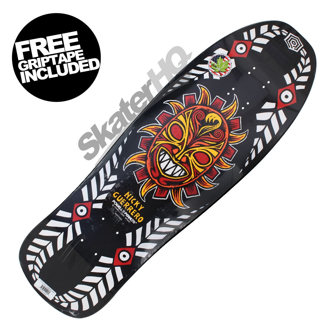 Powell Peralta Nicky Guerrero Mask 10.0 Deck - Black Skateboard Decks Old School