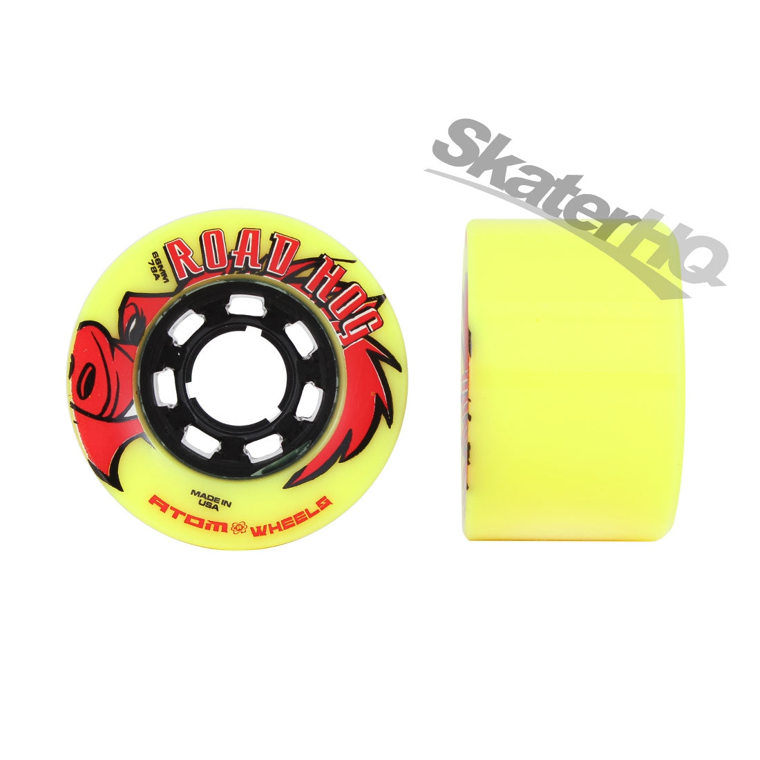 Atom Road Hog Quad 66x38mm/78a 4pk - Yellow Roller Skate Wheels