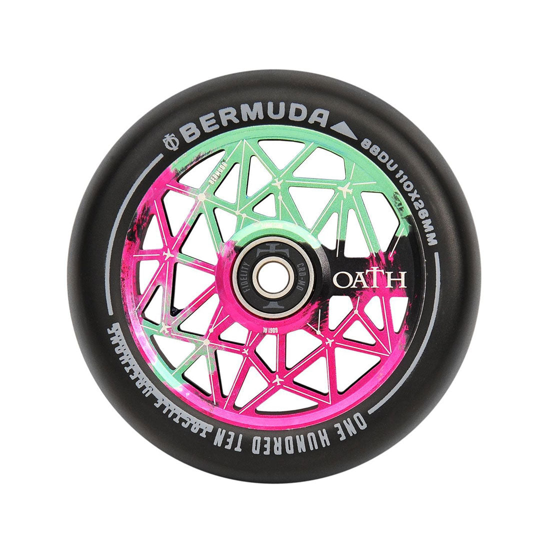 Oath Bermuda 110mm Wheel - Green/Pink/Black Scooter Wheels