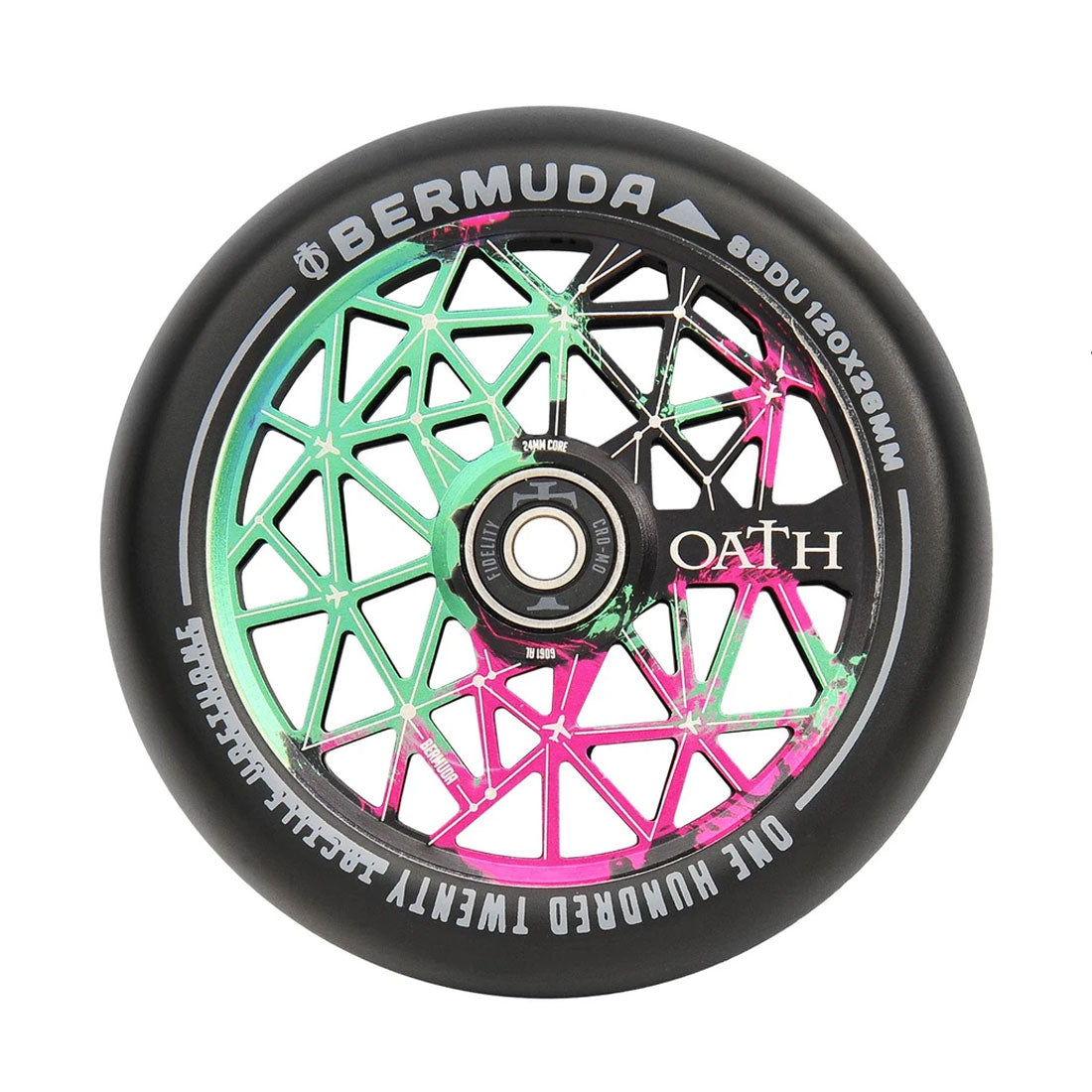 Oath Bermuda 120mm Wheel - Green/Pink/Black Scooter Wheels