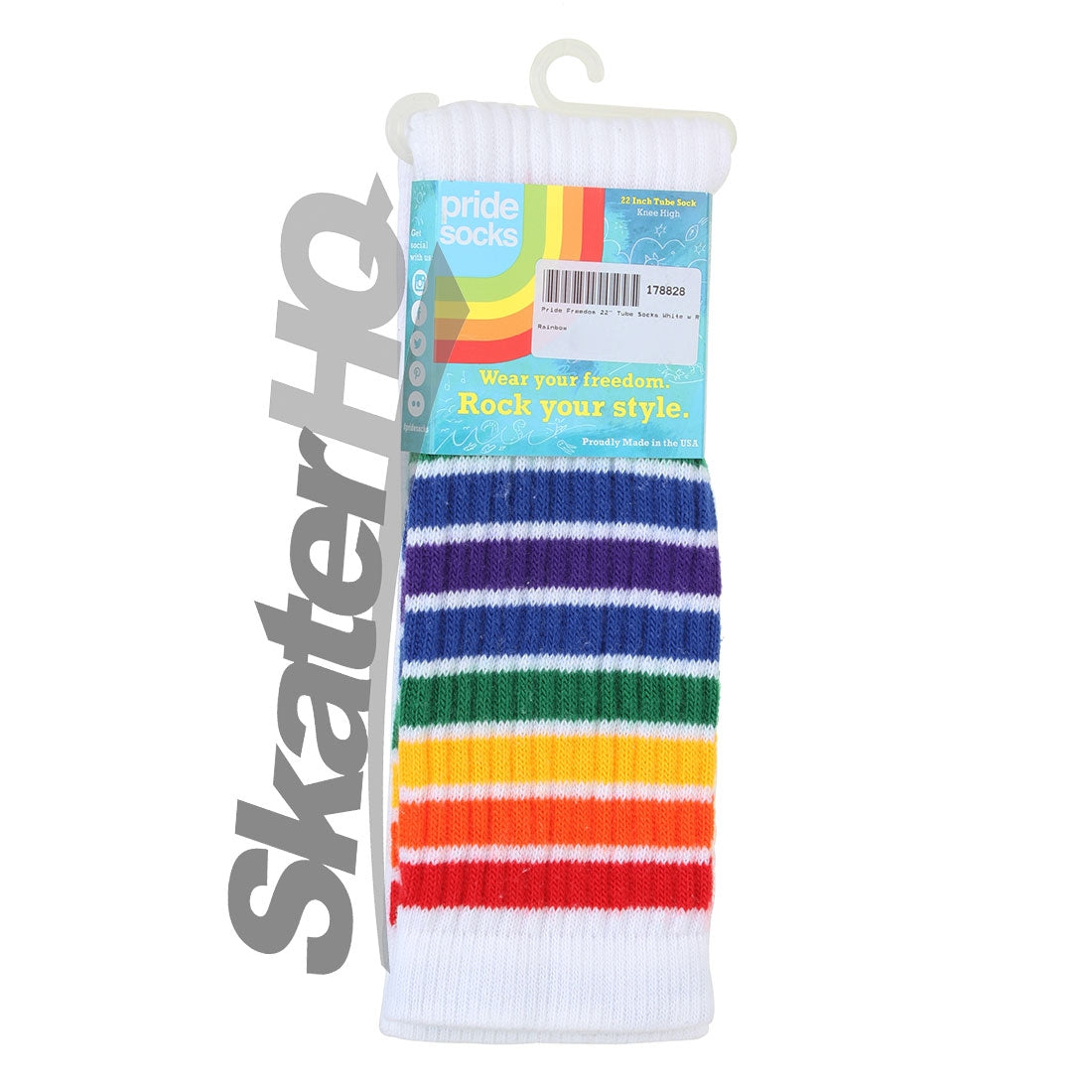 Pride Freedom 22 Tube Knee-High Socks - Thin Rainbow Apparel Socks