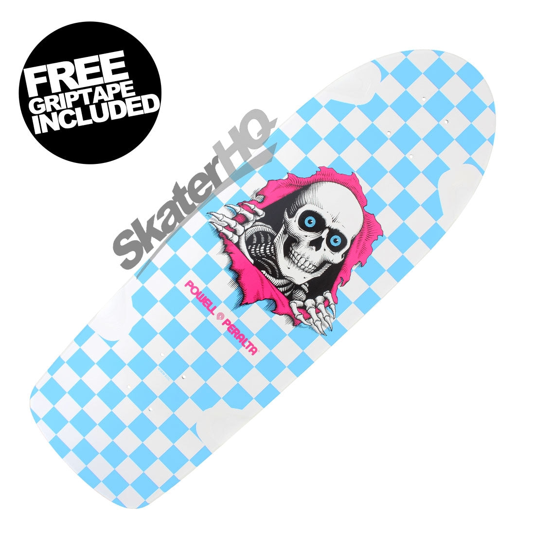 Powell Peralta OG Ripper 10.0 Deck - Blue Checkered Skateboard Decks Old School