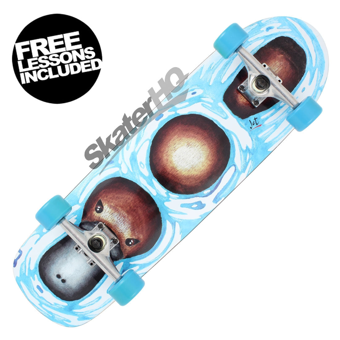 Skater HQ Platypus Poolshape 9.0 Complete w/ Blue Wheels Skateboard Completes Old School