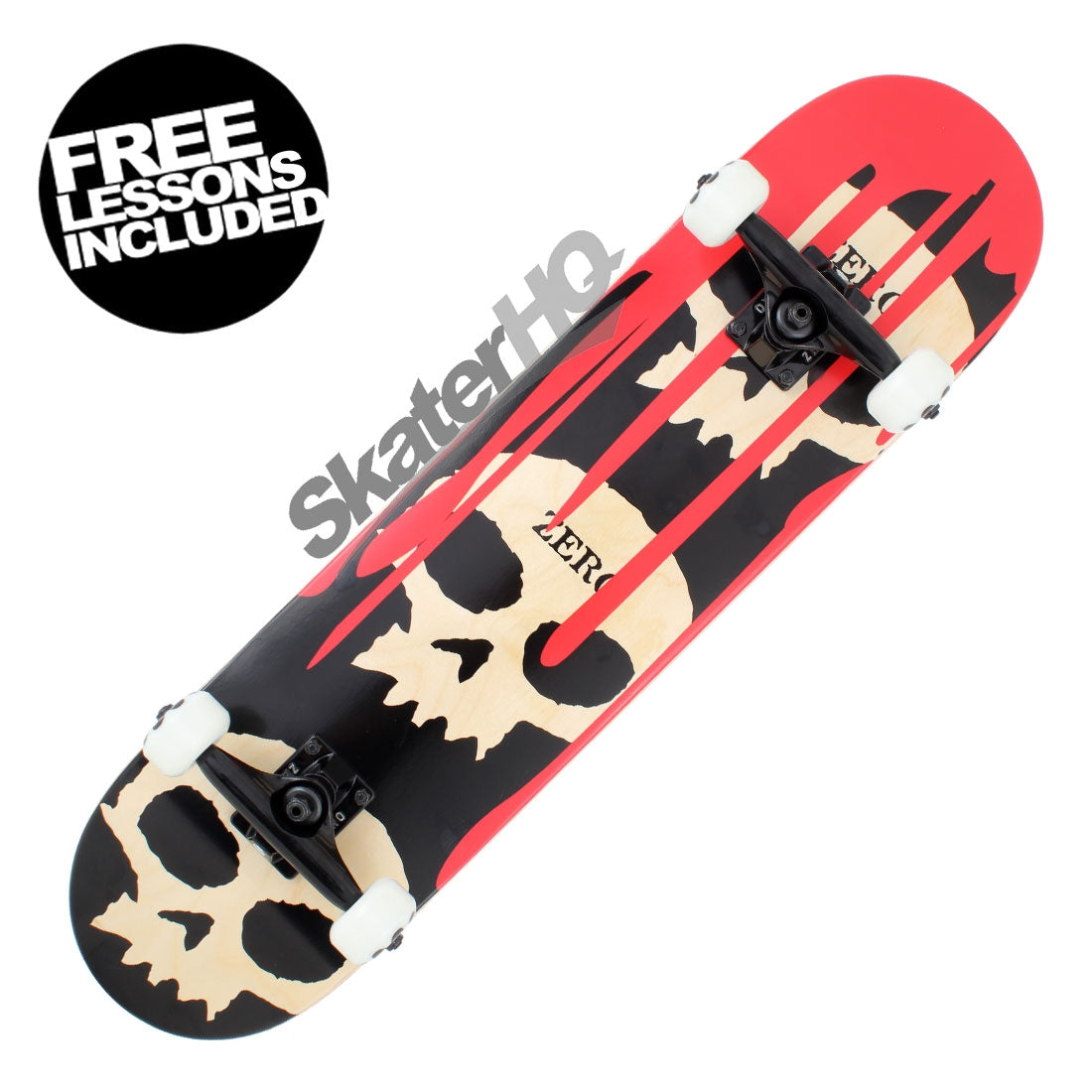 Zero 3 Skull Blood 7.625 Complete - Black/Gold Stain Skateboard Completes Modern Street