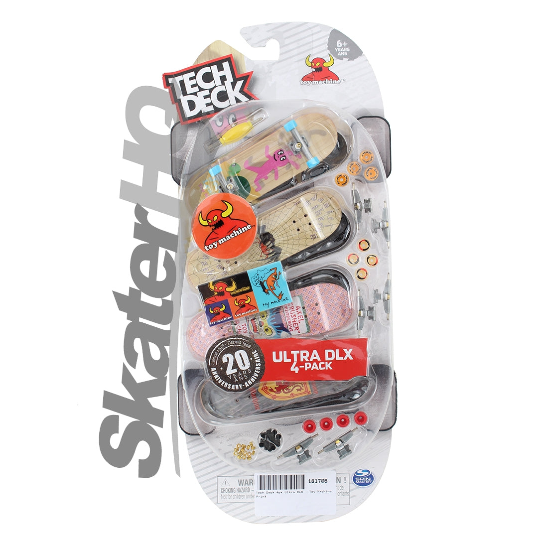 Tech Deck 4pk Ultra DLX - Toy Machine Skateboard Accessories