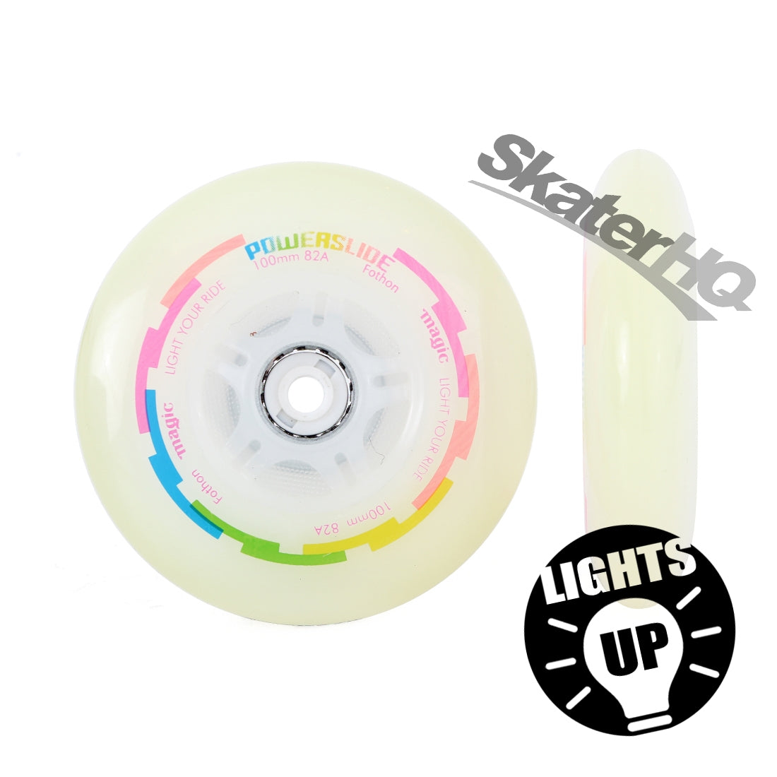 Powerslide Fothon Magic LED 100mm 4pk Inline Rec Wheels