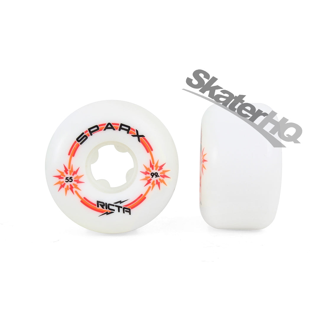 Ricta Sparx 55mm/99a 4pk - White/Red Skateboard Wheels