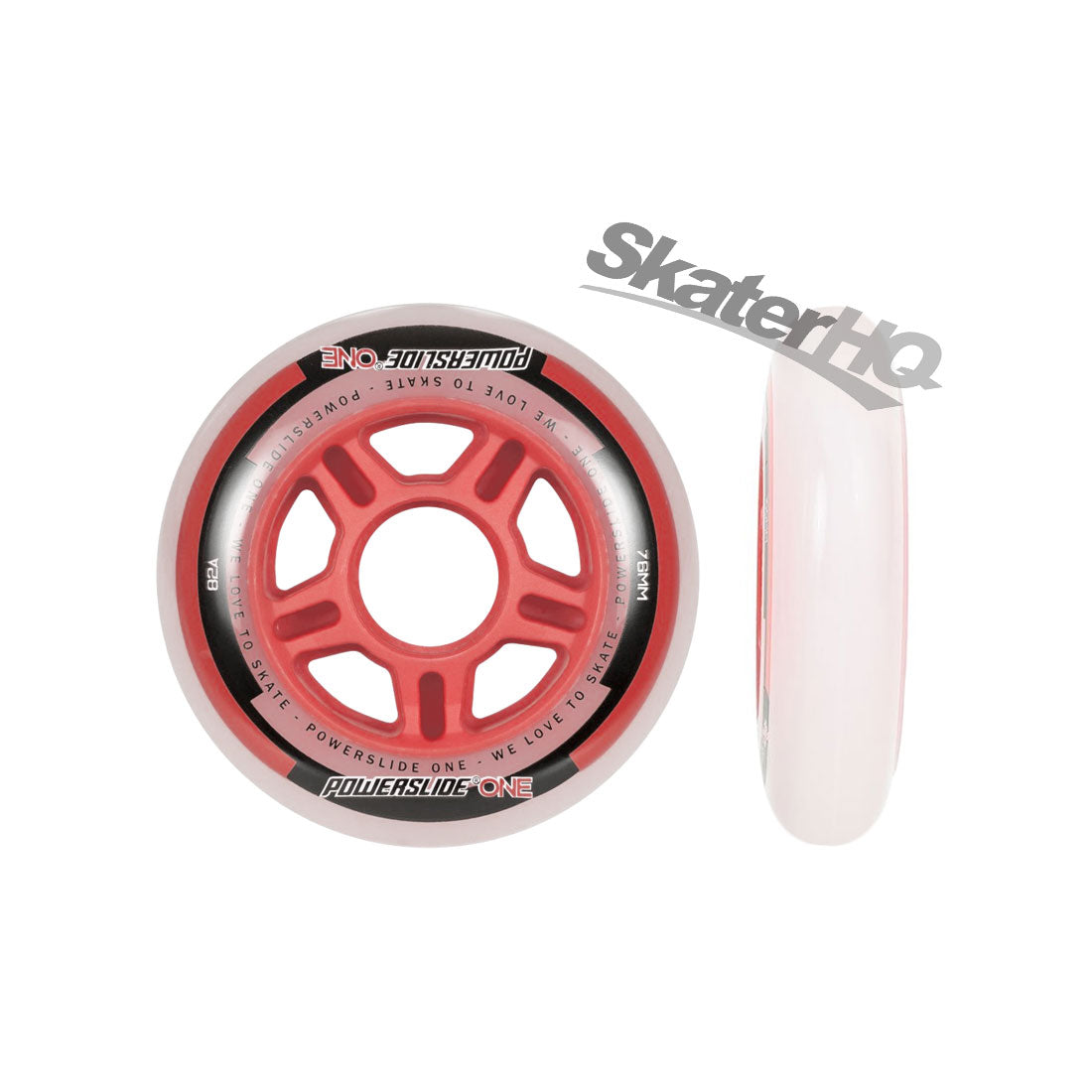 Powerslide ONE 76mm 82a 4pk - White/Red Inline Rec Wheels