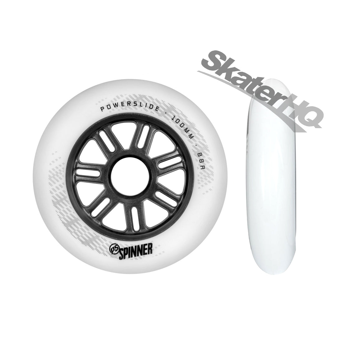 Powerslide Spinner 100mm/88a 6pk - White Inline Rec Wheels